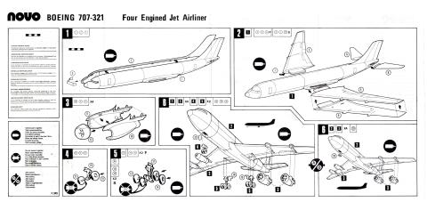 Инструкция по сборке NOVO F349 Boeing 707 Jet Airliner Cat.No.76098